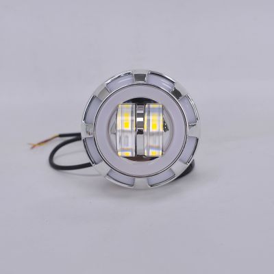 黄白双光天使恶魔眼摩托车灯超亮led前大灯爆闪电动车内置射灯图5