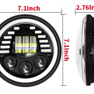 源头工厂7寸牧马人笑脸大灯越野车带白光圈前照灯汽修改装日行灯图5