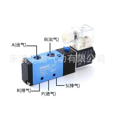 优质4V210-08电磁阀亚德客型蓝色两位五通换向阀气动元 件厂家直供图4