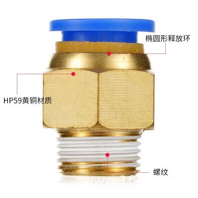 PC4-M6气动快速接头 pc4-M5气管螺纹直通快接 软管快插气动接头图2