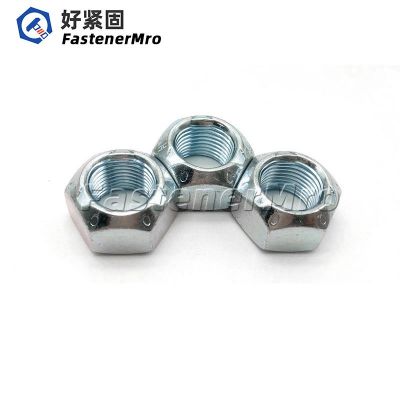 美制头部压点锁紧螺母蓝白锌/发黑/彩锌英制压点六角螺母非标定制图3