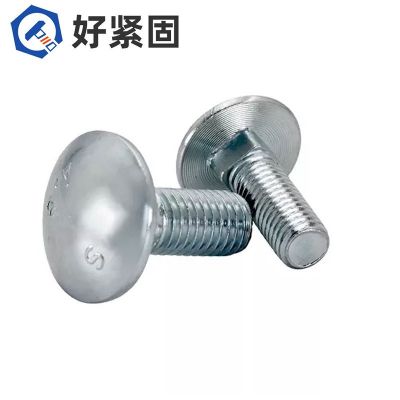 5/16-18全牙*L整箱美制2级镀锌马车螺栓4.8级兰白锌圆 头方颈螺丝图3