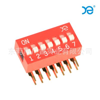 台湾正品 YE 拨码开关DSDA07LHGET红色90度弯角镀金环保耐高温图5