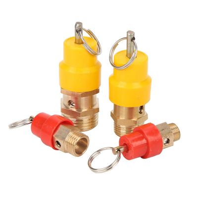 弹簧式空压机红黄帽气泵安全阀1分2分铜材质泄气压阀泄气压力8KG图5
