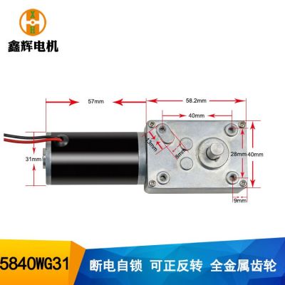 5840涡轮蜗杆减速马达24V静音自锁窗帘电机31直流减速电机图3