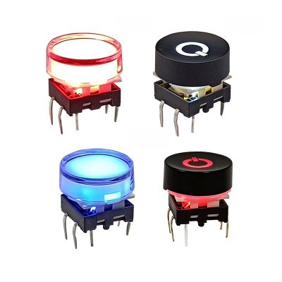 处理器带灯按键开关 LED水晶帽盖发光按钮 15x15带灯轻触开关图4