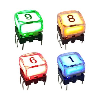 处理器带灯按键开关 LED水晶帽盖发光按钮 15x15带灯轻触开关图2