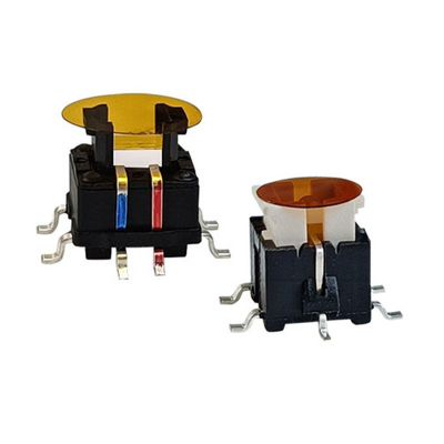 带灯轻触开关6X6X9 双色 三色LED灯开关 DIP SMD耐温带灯开关图2