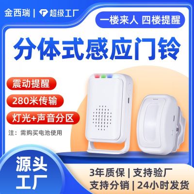 店铺欢迎光临叮咚门铃进门口红外感应器分体式智能无线酒店迎宾器图3