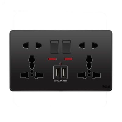 国际通用146型香港澳门万能英式usb插座港版英标英制电源13A面板图3