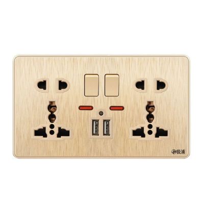 国际通用146型香港澳门万能英式usb插座港版英标英制电源13A面板图2