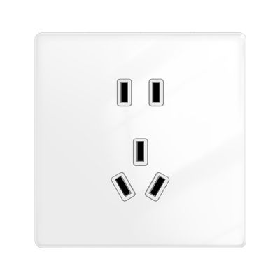 际电工开关插座面板86型钢化玻璃墙壁暗装家用电源超薄 五孔插座图5