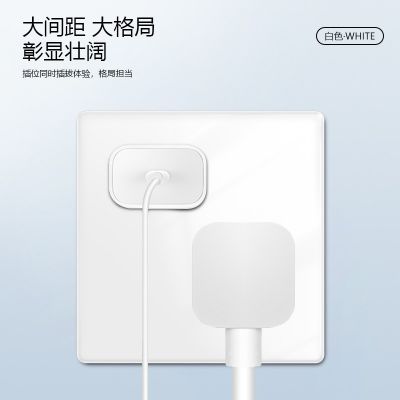 际电工开关插座面板86型钢化玻璃墙壁暗装家用电源超薄 五孔插座图3