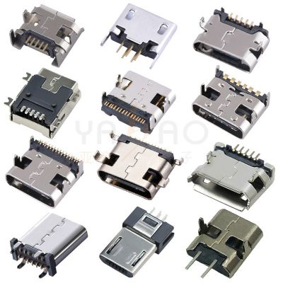 ype-c母座连接器 电器TYPEC母座micro5P直边麦克USB充电插 座接口图3