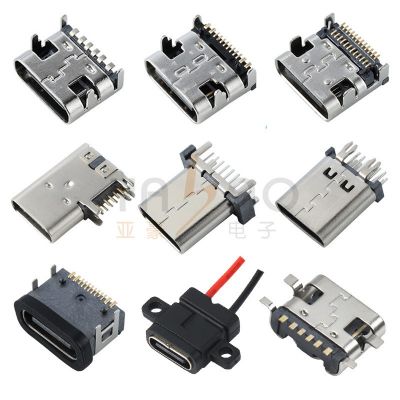 ype-c母座连接器 电器TYPEC母座micro5P直边麦克USB充电插 座接口图4