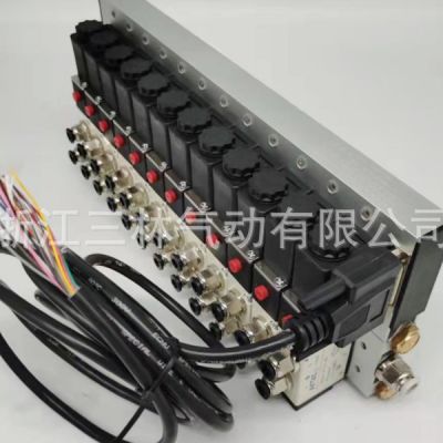 亚德客电磁阀组4V210-08DC24V电磁控制气阀集成电磁阀组带线式阀图2