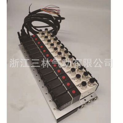 亚德客电磁阀组4V210-08DC24V电磁控制气阀集成电磁阀组带线式阀图5
