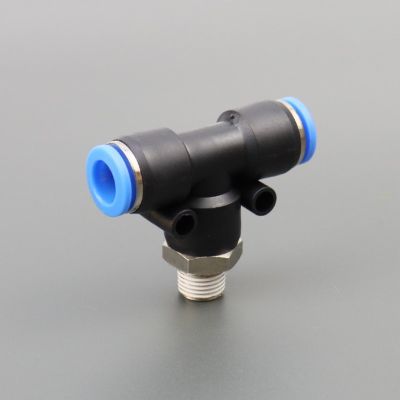 气动快速插接头PB T型三通正螺纹 PB-G螺纹正三通-G螺纹图2