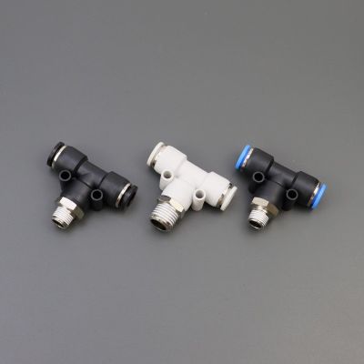 气动快速插接头PB T型三通正螺纹 PB-G螺纹正三通-G螺纹图3