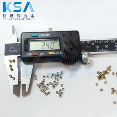 现货供应M1.2 铜镀镍小六角螺母 玩具螺母 电子螺母 眼镜螺母图2