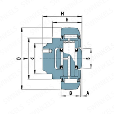 SWINKELS复合滚轮轴承4.055轴承外径70.1德国标准1NB导轨U型轨道图3