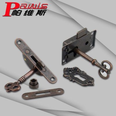 家具五金配件复古锁具 抽屉锁做旧锁具 复古家具抽屉锁图4