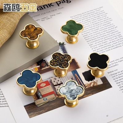 四叶草拉手彩色锌合金单孔拉手衣柜橱柜抽屉现代简约五金 门把手图3