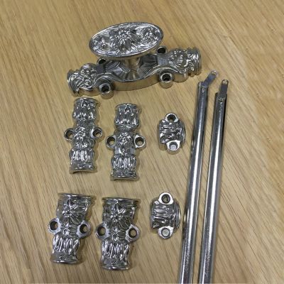 厂家供应欧式仿古家具复古大号天地锁刻花拉手仿古锁橱柜锁长杆锁图3