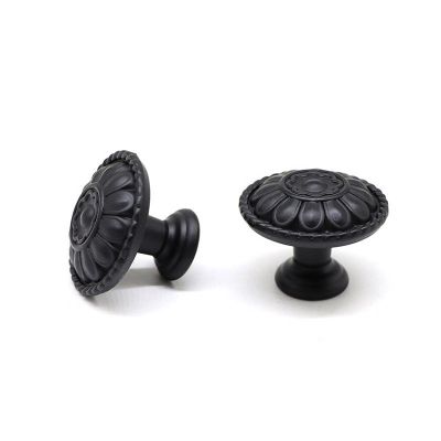 黑色烤漆家具橱柜衣柜门美式仿古色太阳花圆拉手抽屉把手图4