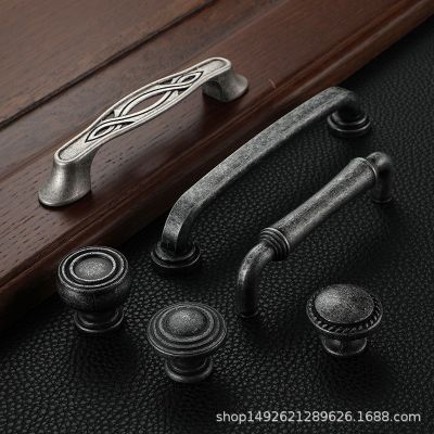 古银仿古拉手欧式柜门把手抽屉橱柜门拉手单孔复古衣柜小拉手图2
