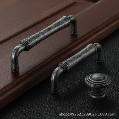 古银仿古拉手欧式柜门把手抽屉橱柜门拉手单孔复古衣柜小拉手图5