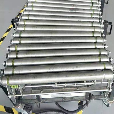 无动力伸缩滚筒流水线卸货神器滚筒线可调弯度高度伸缩转弯滚筒线图5