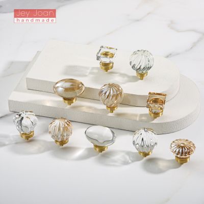 厂家供应水晶拉手黄铜鸽子蛋抽屉橱柜门拉手透明衣柜门把手批发图3