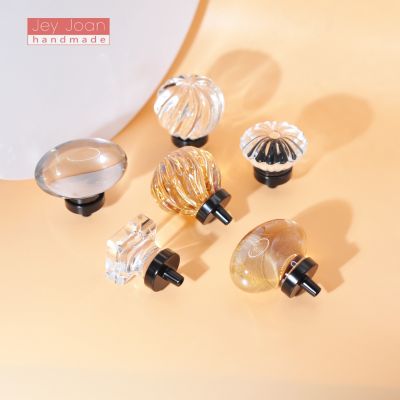 厂家供应水晶拉手黄铜鸽子蛋抽屉橱柜门拉手透明衣柜门把手批发图2