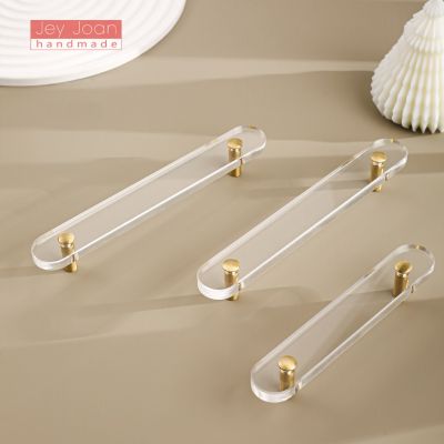 简约亚克力平板黄铜拉手亚克力柜门抽屉把手极简黄铜衣柜小拉手图3