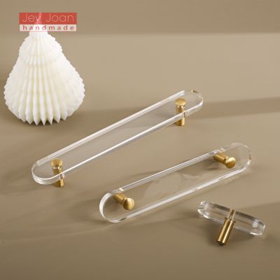 简约亚克力平板黄铜拉手亚克力柜门抽屉把手极简黄铜衣柜小拉手图2