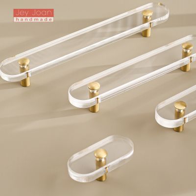 简约亚克力平板黄铜拉手亚克力柜门抽屉把手极简黄铜衣柜小拉手图4