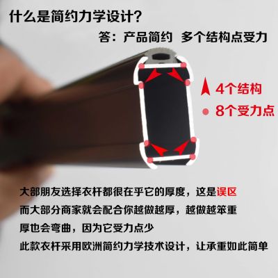 铝合金橱衣柜挂衣杆衣通加厚静音防滑衣柜内挂杆横杆底座五金配件图4