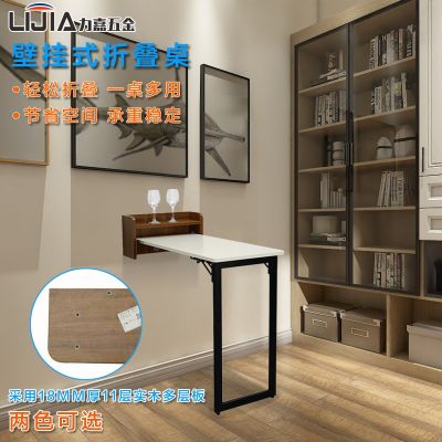 下翻式隐形折叠餐桌橱柜书桌吧台多功能壁挂悬挂桌隐藏式折叠吧台图2