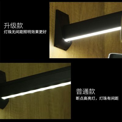 智能人体感应衣柜LED挂衣杆铝合金加厚充电衣杆横杆衣通杆衣柜杆图3