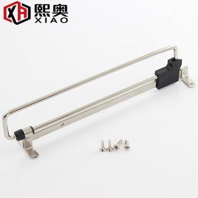 不锈钢伸缩衣架衣杆法兰抽拉衣杆顶装实心加厚推拉挂衣架活动裤架图3