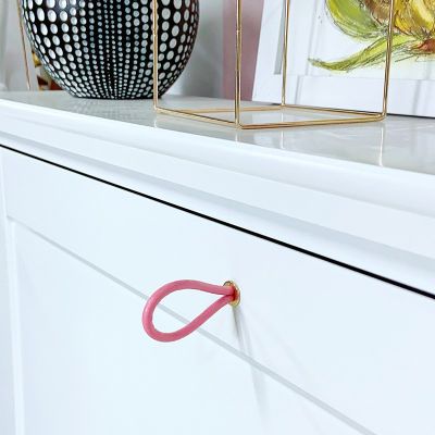 轻奢简欧皮绳拉手 衣柜门鞋柜抽屉金色编绳隐藏拉手 时尚极简把手图2