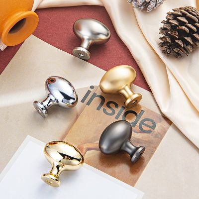 意式法式椭圆拉手鸽子蛋门把手轻奢单孔衣橱门抽屉亮金色铜色拉手图2