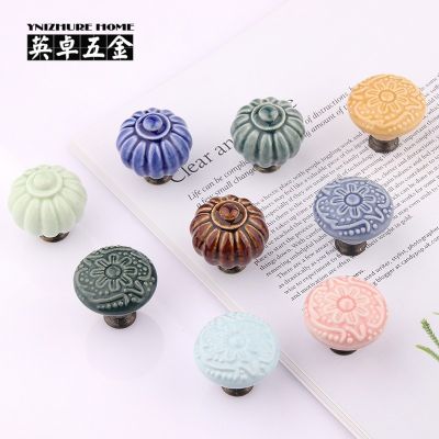 简约乡村风陶瓷拉手纯色彩釉抽屉衣柜鞋橱柜门拉手欧式田园小把手图4