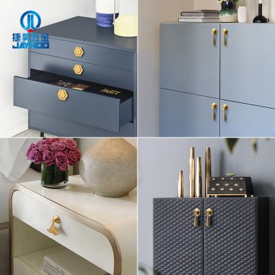 全铜衣柜门拉手金色新中式圆环吊坠拉手回纹黄铜抽屉黄铜单孔拉手图3