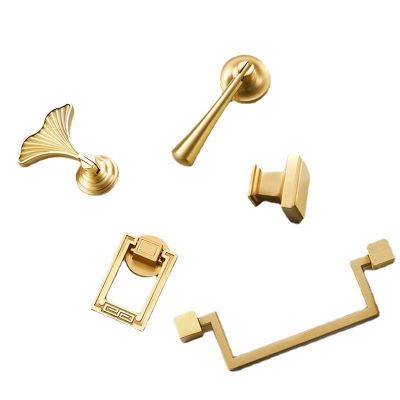 全铜衣柜门拉手金色新中式圆环吊坠拉手回纹黄铜抽屉黄铜单孔拉手图4