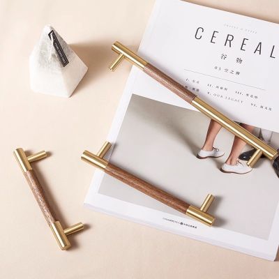 黑胡桃黄铜拉手新中式家具黑胡桃柜子衣柜门拉手实木拉手多款可选图2