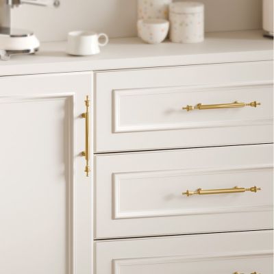 皇冠黄铜柜门拉手金色欧式法式美式纯铜大衣柜抽屉橱柜餐边柜把手图4