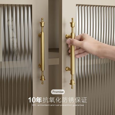 皇冠黄铜柜门拉手金色欧式法式美式纯铜大衣柜抽屉橱柜餐边柜把手图3