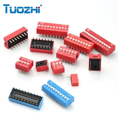 拨码开关红/蓝色2.54mm间距DIP直插平拨1/2/3/4/5/6/7/10/1 2 编码图4